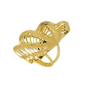 Anel Nádia Gimenes concha ouro semijoia