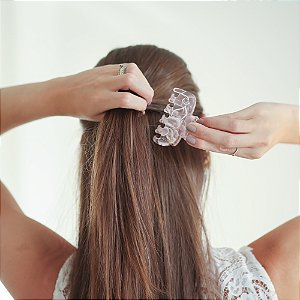 Piranha de cabelo Bianca rosa translúcido renda 05 003 C