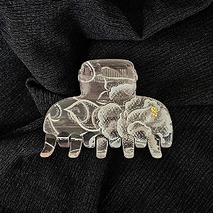 Piranha de cabelo Bianca rosa translúcido floral 05 003 C