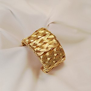 Bracelete trançado ouro semijoia