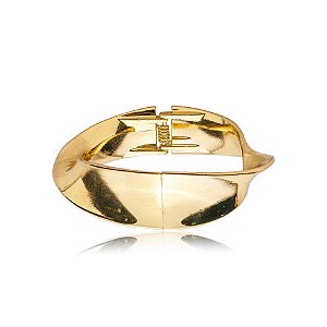 Bracelete torcido liso ouro semijoia