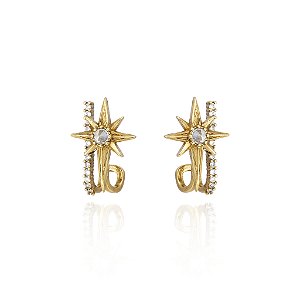 Brinco Claudia Arbex star harley ouro vintage