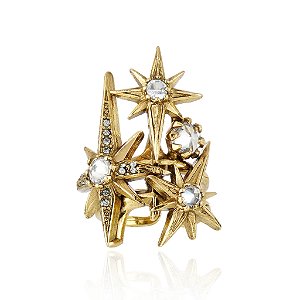 Anel ajustável Claudia Arbex star harley ouro vintage