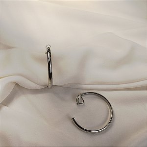 Brinco pressão argola ródio semijoia 6221205