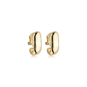 Brinco pressão curvado liso ouro semijoia