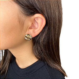 Brinco pressão orgânico ouro semijoia