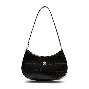 Bolsa Isla forever shoulder caiman preto ouro