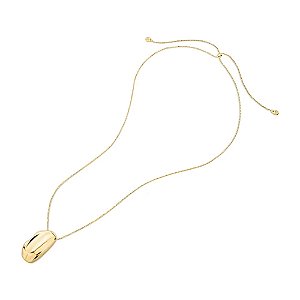 Colar longo pingente orgânico ouro semijoia