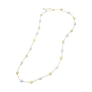 Colar longo pérolas ouro semijoia