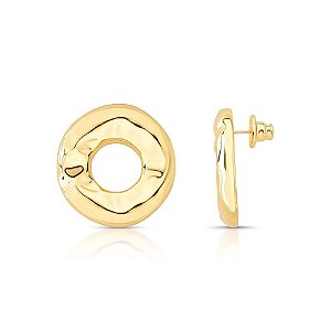 Brinco círculo ouro semijoia