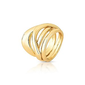 Anel elos ouro semijoia