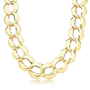 Colar elos groumet ouro semijoia