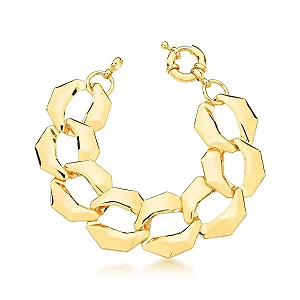 Pulseira elos groumet ouro semijoia