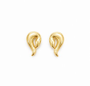Brinco curvado ouro semijoia