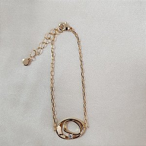 Pulseira zircônia ouro semijoia
