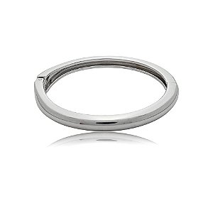 Bracelete liso ródio semijoia