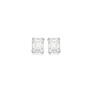 Brinco Elaine Palma retangular glam moissanite prata 925