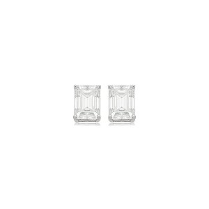 Brinco Elaine Palma retangular glam moissanite prata 925