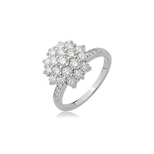 Anel chuveiro moissanite prata 925