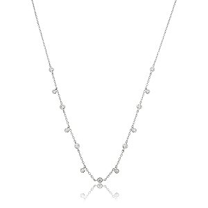 Colar corrente penduricalhos moissanite prata 925