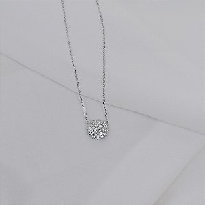 Colar corrente pingente chuveiro moisssanite prata 925