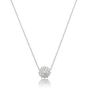 Colar corrente pingente chuveiro moissanite prata 925