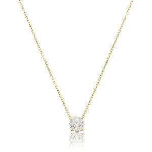 Colar corrente ponto de luz redondo moissanite 10 mm ouro prata 925