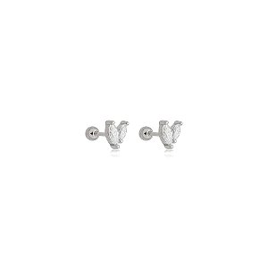 Piercing navetes moissanite prata 925