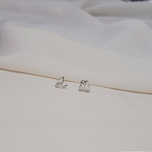 Piercing navetes moissanite prata 925