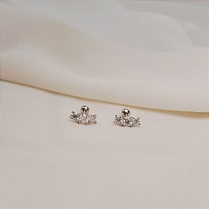 Piercing 3 pedrinhas moissanite prata 925