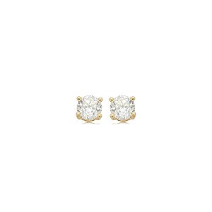 Brinco ponto de luz moissanite 5 mm ouro prata 925