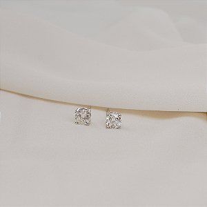 Brinco ponto de luz moissanite 5 mm prata 925