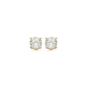 Brinco ponto de luz moissanite 6,5 mm ouro prata 925