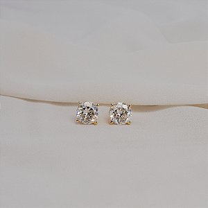 Brinco ponto de luz moissanite 8 mm ouro prata 925