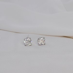Brinco ponto de luz moissanite 8 mm prata 925