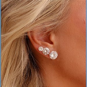 Brinco ponto de luz moissanite 10 mm prata 925