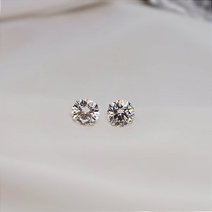 Brinco ponto de luz moissanite 10 mm prata 925