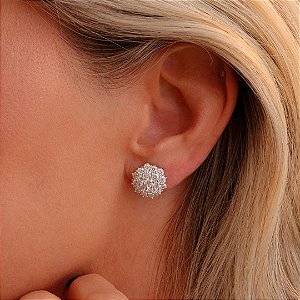 Brinco chuveiro moissanite prata 925