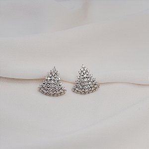 Brinco triangular moissanite prata 925