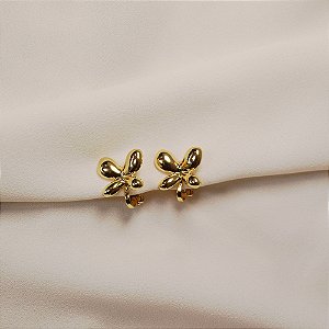 Brinco pressão borboleta ouro semijoia
