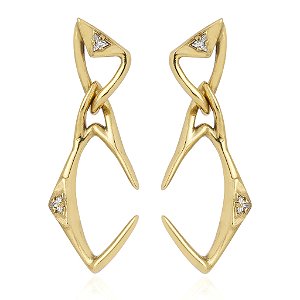 Brinco Claudia Arbex cristal ouro vintage