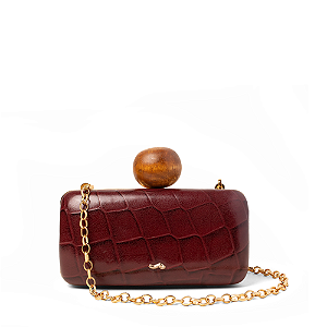 Clutch OYÁ brida maxi croco vinho