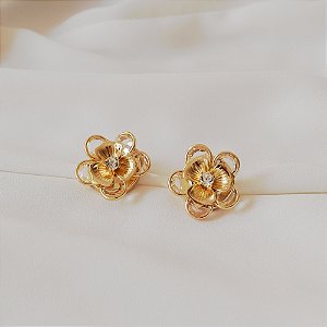 Capa para botão e botton floral cristais par