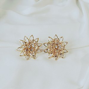 Capa para botão e botton floral cristais par