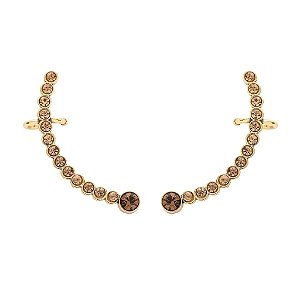 Brinco ear cuff Lita Raies cristais light col ouro vintage semijoia