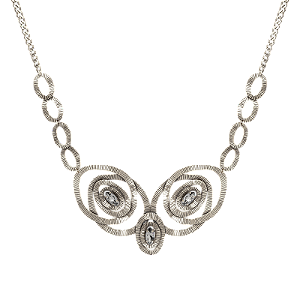 Colar Lita Raies entrelaço cristal prata vintage semijoia