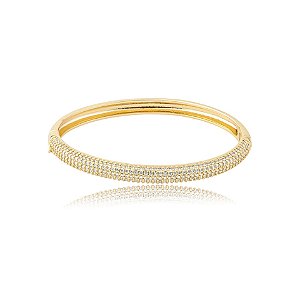 Bracelete zircônia ouro semijoia BO478