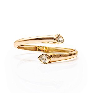 Bracelete zircônia gota ouro semijoia BO525