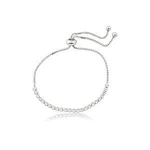 Pulseira riviera gravatinha zircônia ródio semijoia FZ417