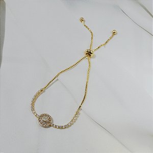 Pulseira riviera gravatinha pizza ouro semijoia FZ442